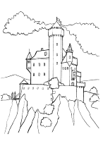 A coloring page of castle